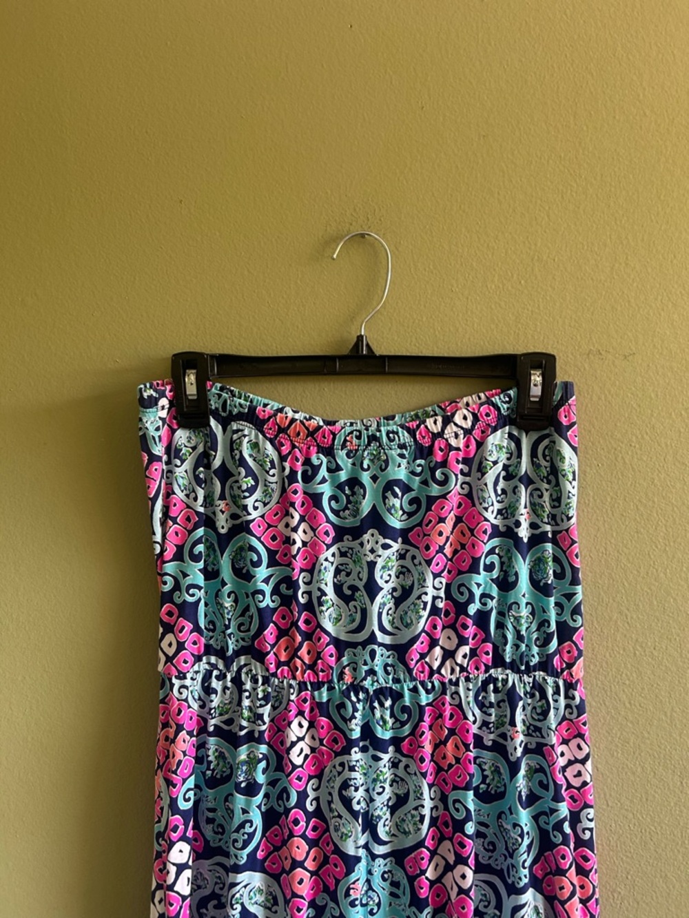 Lilly Pulitzer Strapless Maxi Dress in Blue & Pink Pattern - Picture 9 of 11